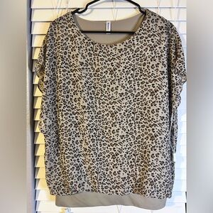 Preloved Chic Chiffon Leopard Print Lined Blouse.